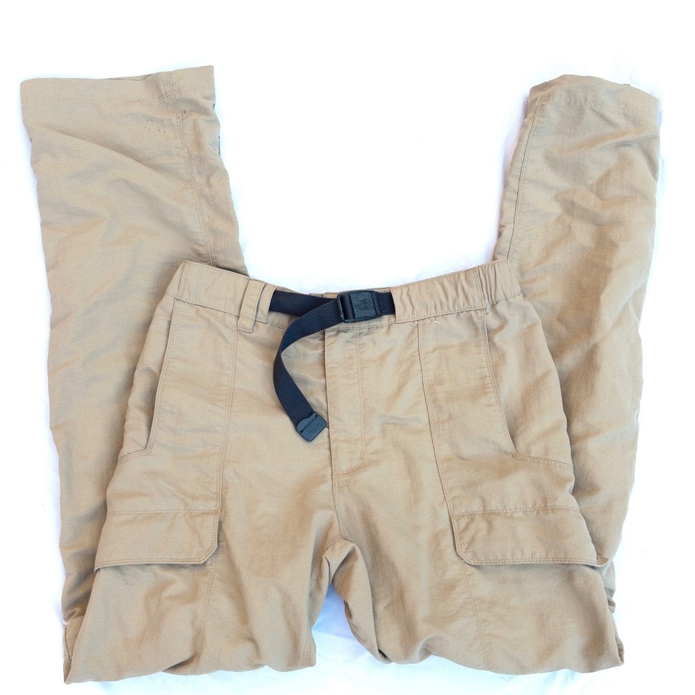 y2k cargo grunge north face khaki hiking pants with cargo style pockets
